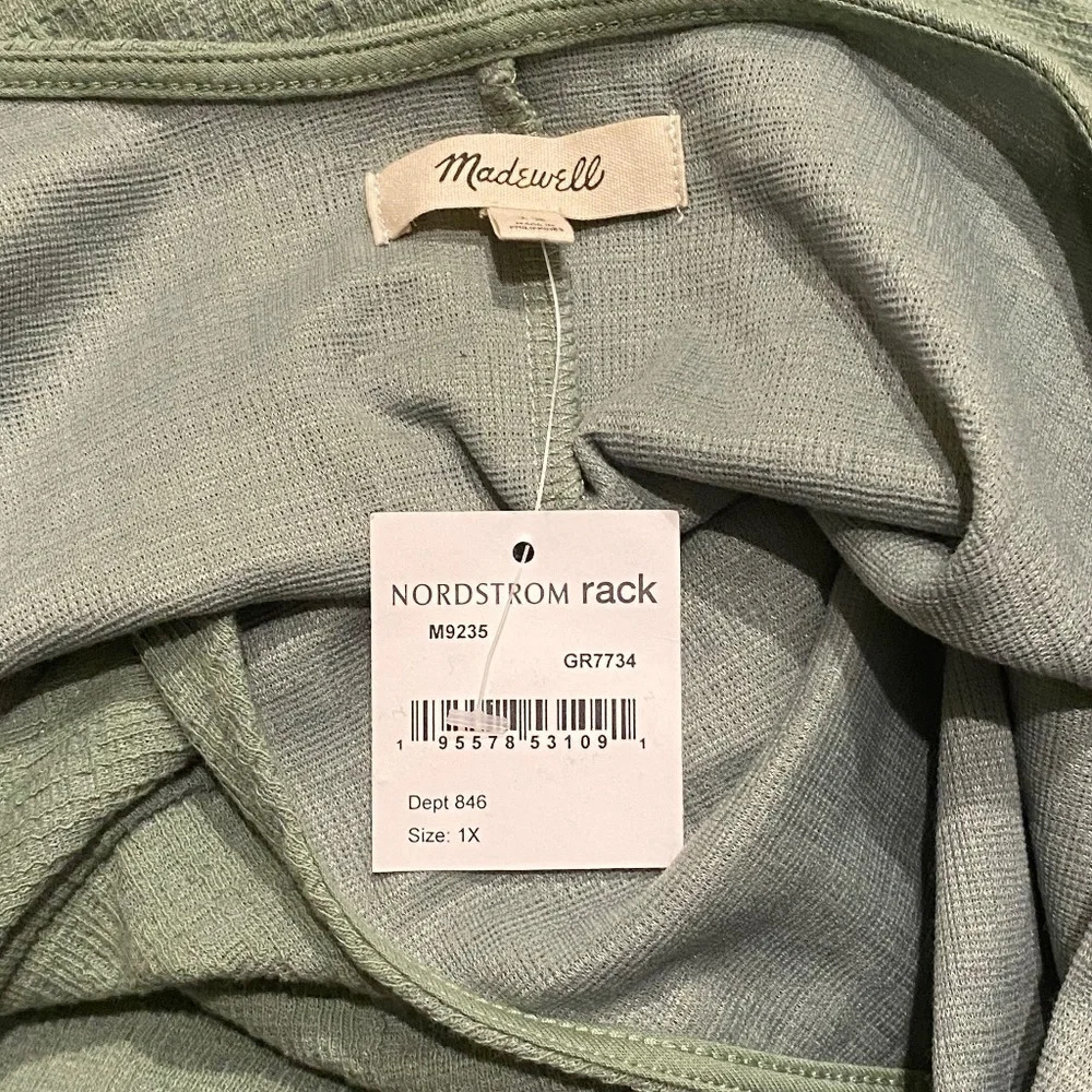 New! Madewell V-neck Wrap Dress, light green nwt 16314 - Picture 7 of 11